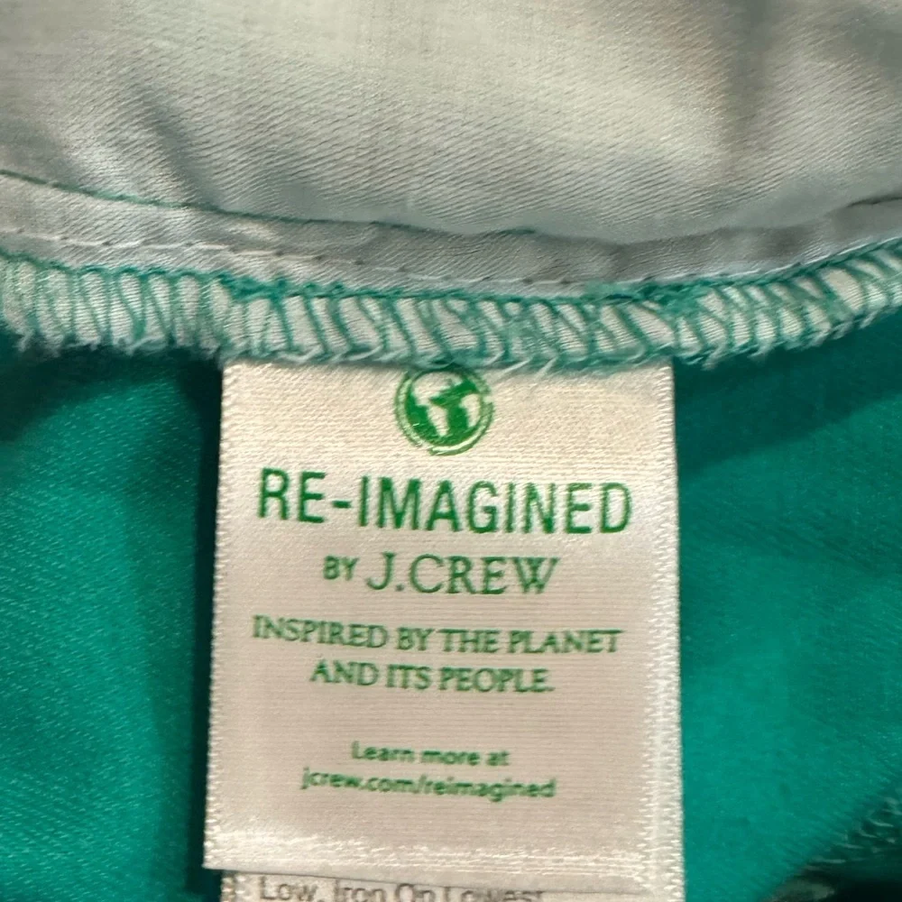 J Crew Scalloped Hem Shorts Green Cotton Preppy Summer Size 10 - Picture 5 of 7